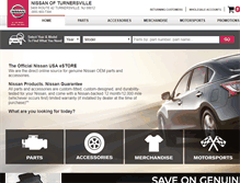 Tablet Screenshot of nissanofturnersvilleparts.com